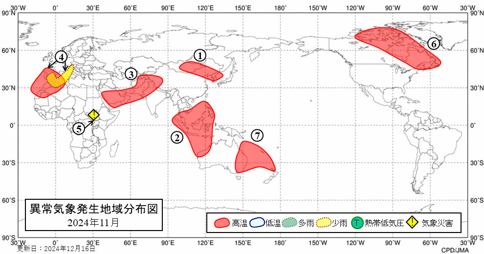 異常気象分布図