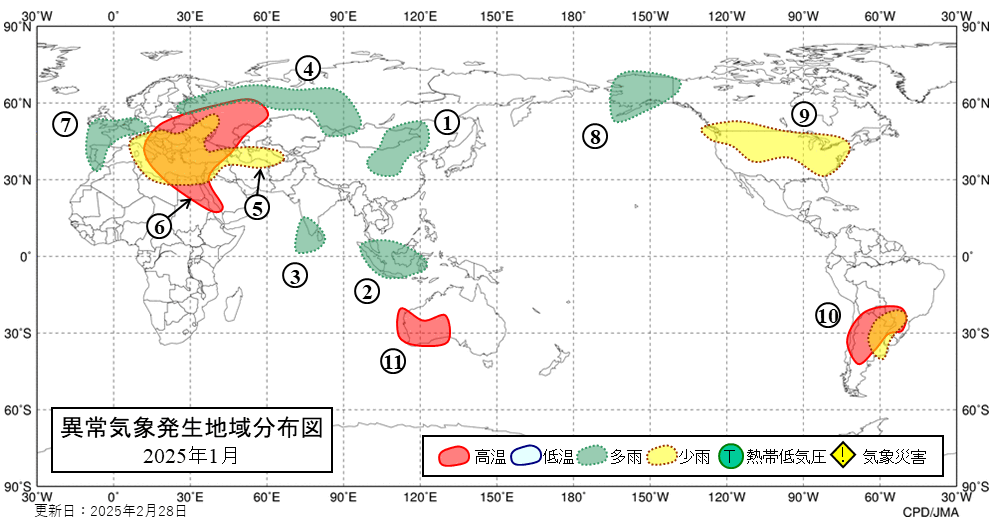 異常気象分布図