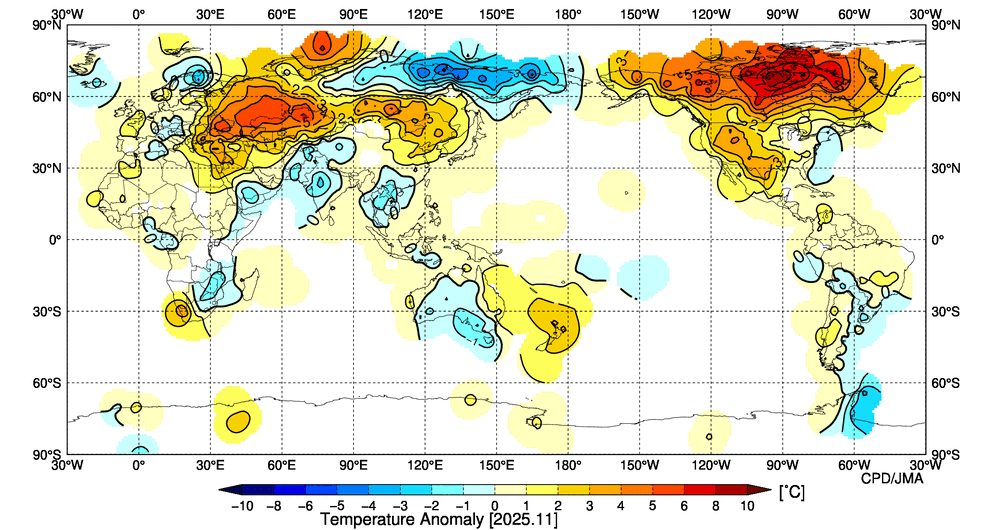 月平均気温偏差図の図