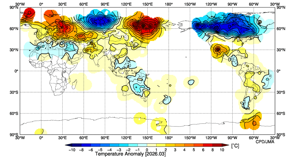 月平均気温偏差図の図