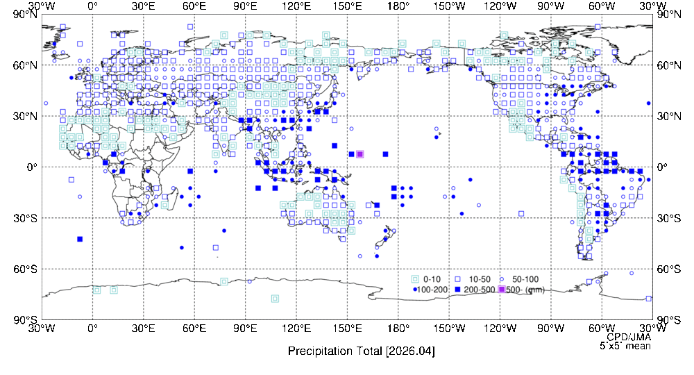 月降水量階級分布図の図