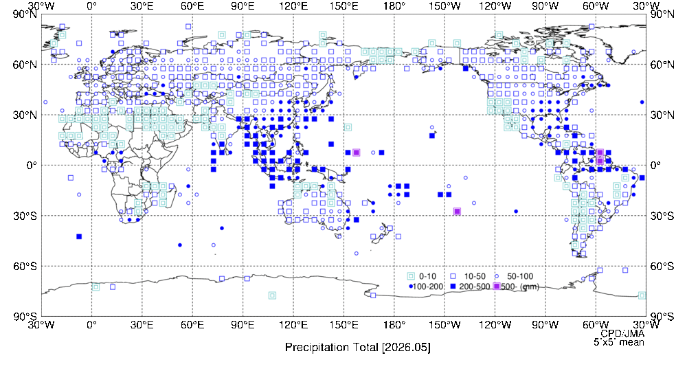 月降水量階級分布図の図