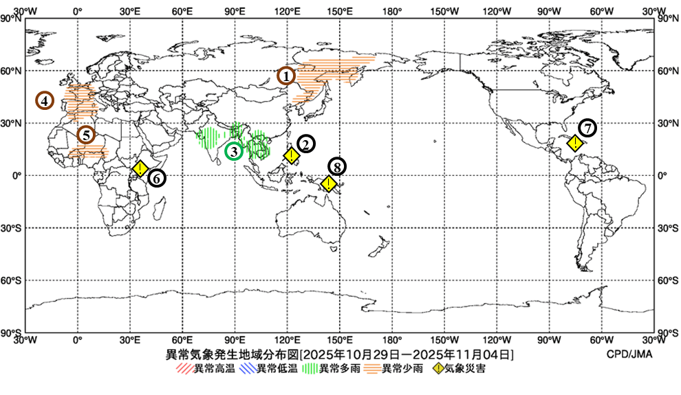 異常気象現象分布図