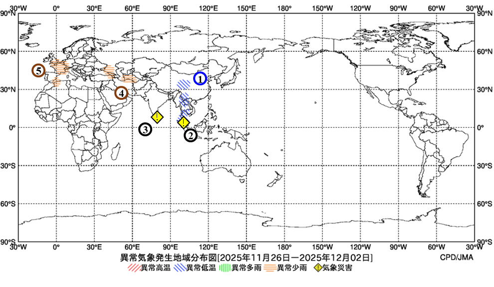 異常気象現象分布図