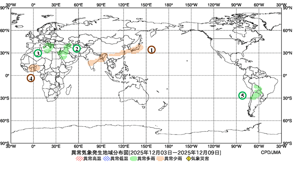 異常気象現象分布図