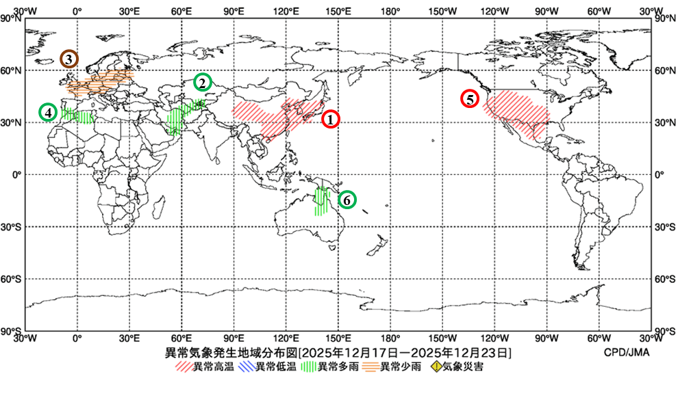 異常気象現象分布図