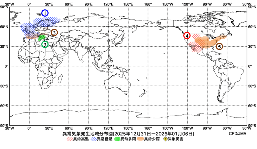 異常気象現象分布図