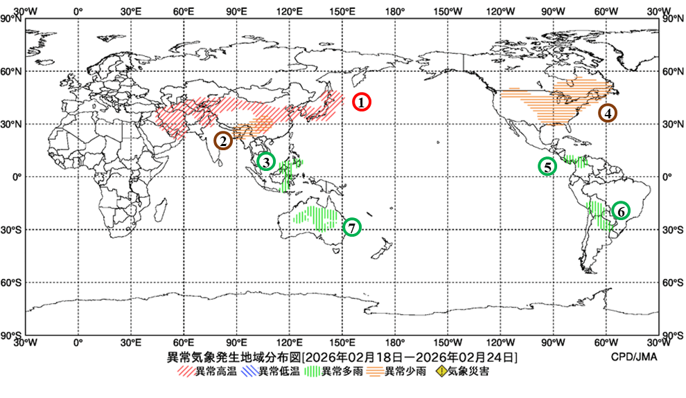 異常気象現象分布図