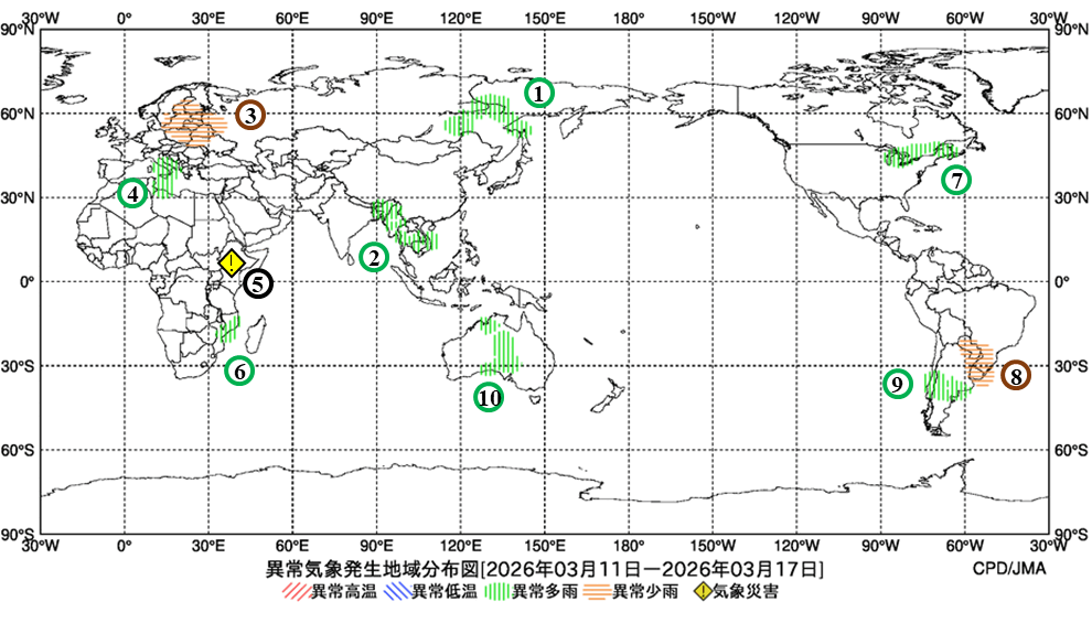 異常気象現象分布図
