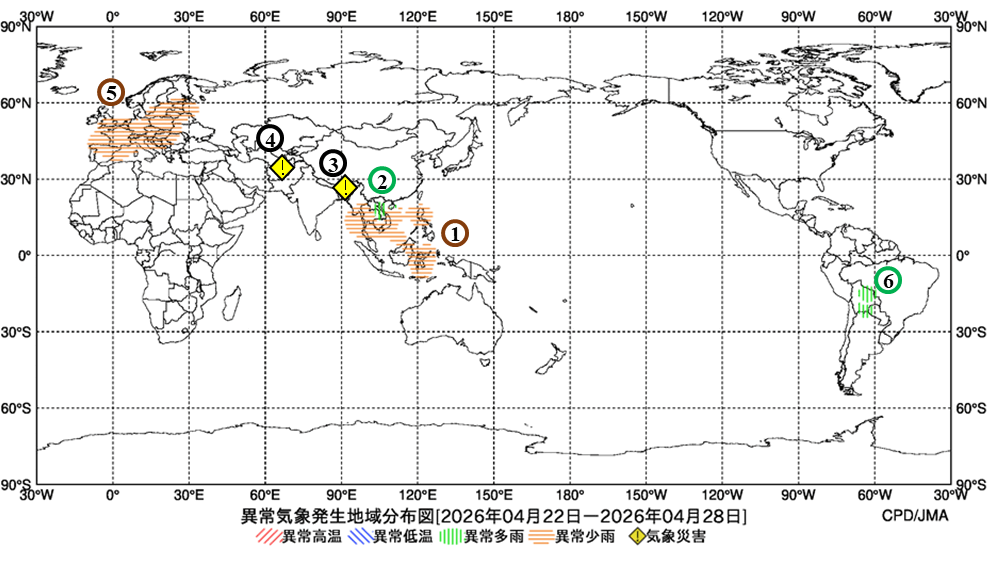 異常気象現象分布図