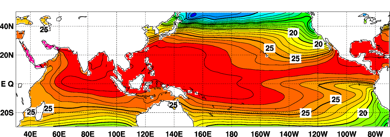 海面水温の平年値(７月)