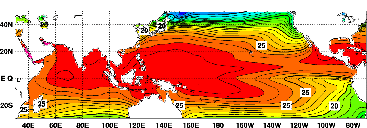 海面水温の平年値(１０月)