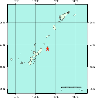 推定した震源の位置