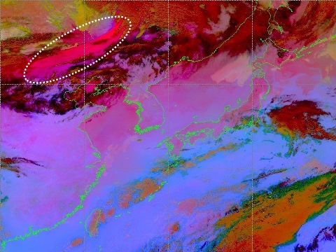 2018年3月27日21時のダスト画像