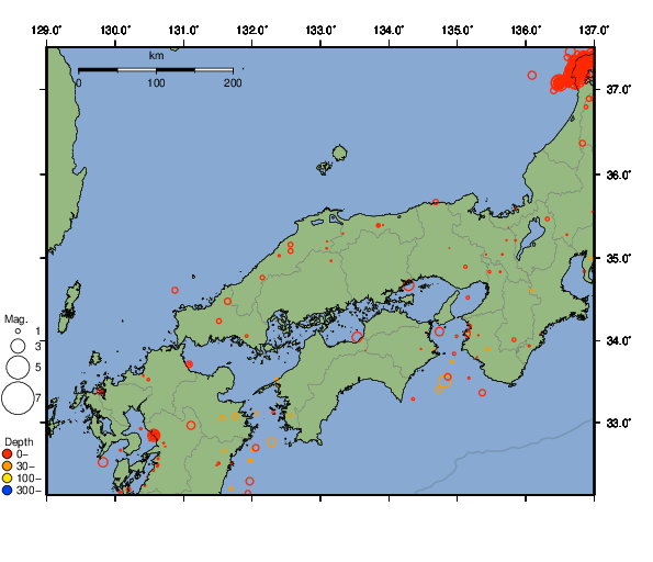 震央分布図