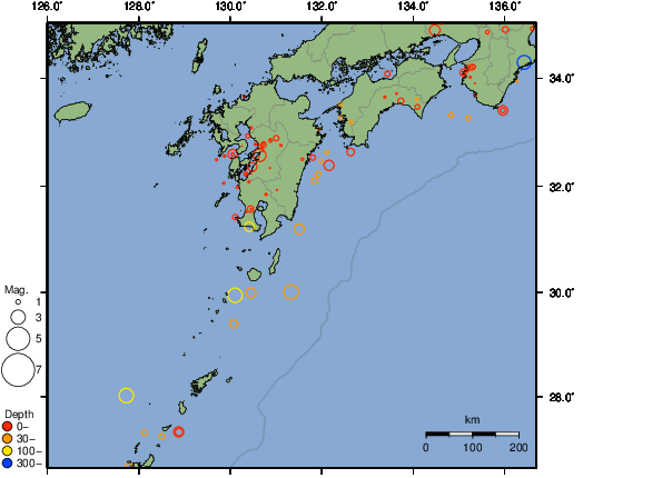 震央分布図