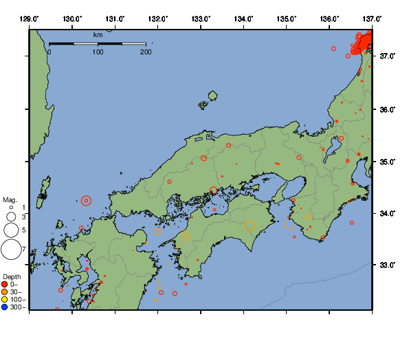 震央分布図