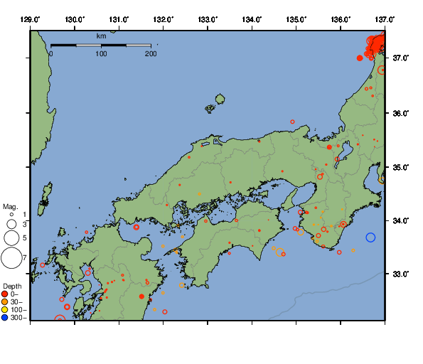 震央分布図