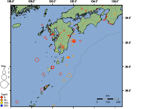 震央分布図