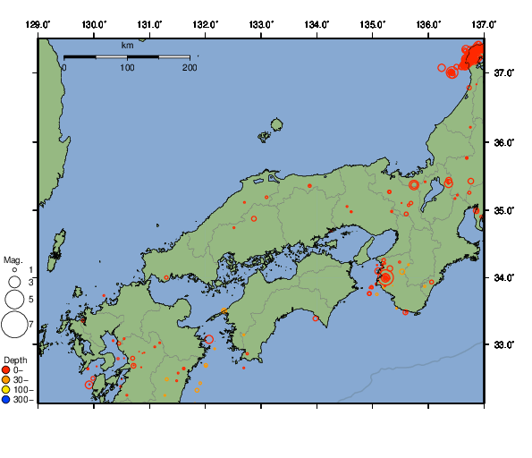 震央分布図
