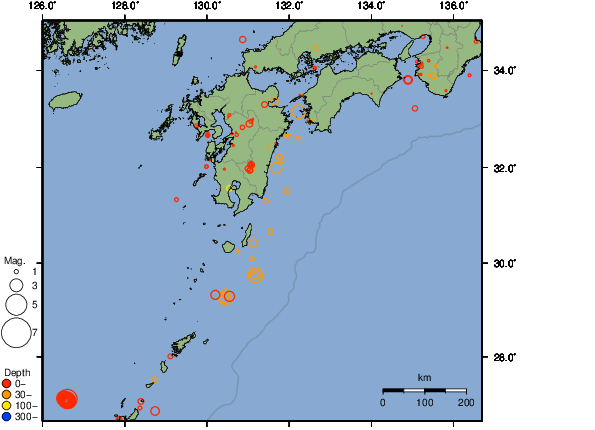 震央分布図