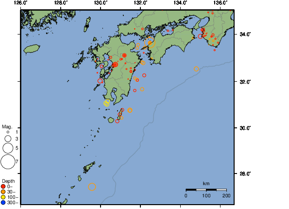 震央分布図