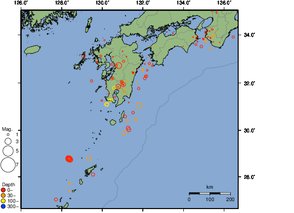 震央分布図