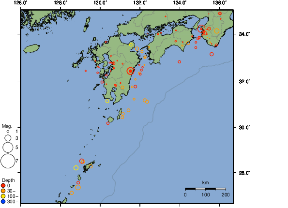 震央分布図