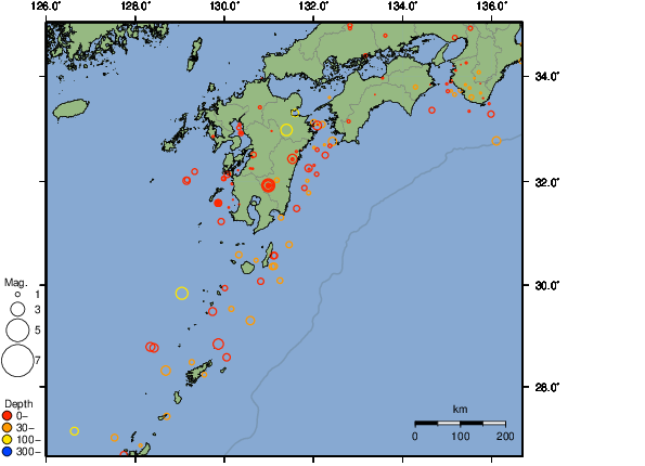 震央分布図