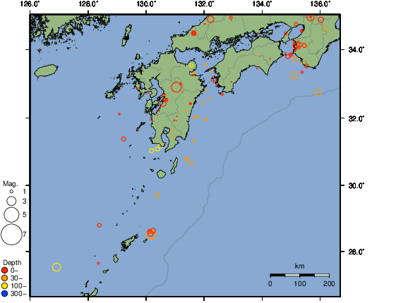 震央分布図