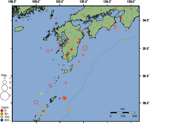 震央分布図