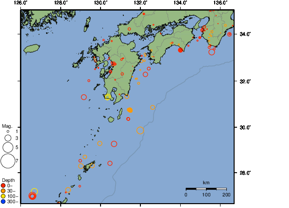 震央分布図