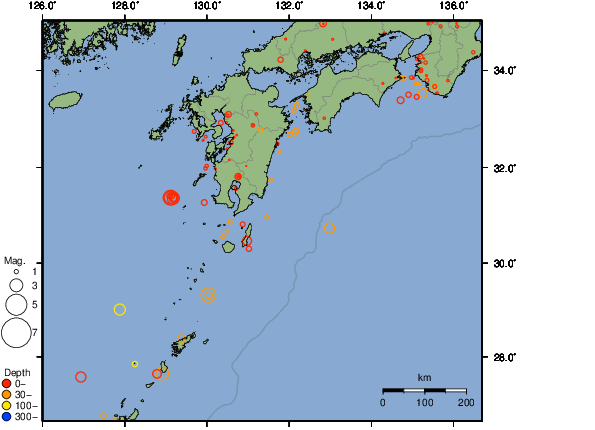 震央分布図