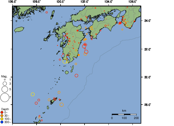 震央分布図