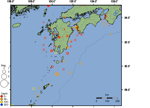 震央分布図