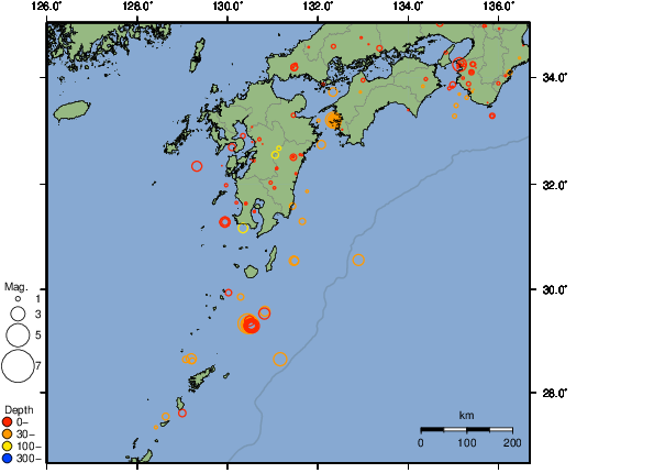震央分布図