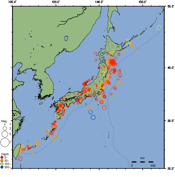 2025年12月16日の震源リスト