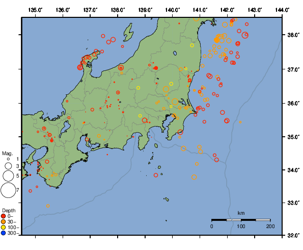 震央分布図