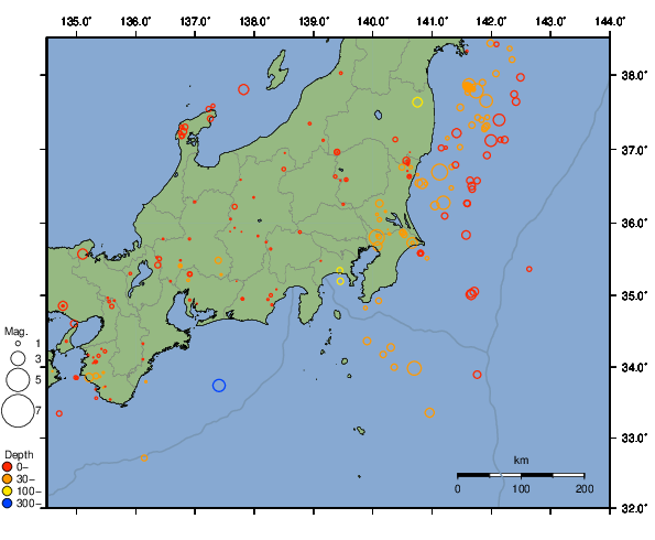 震央分布図