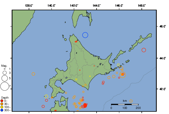 震央分布図