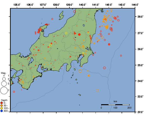 震央分布図