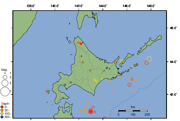 震央分布図