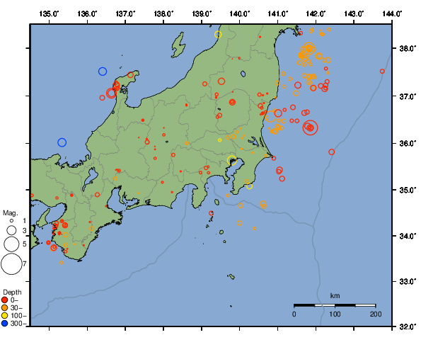 震央分布図