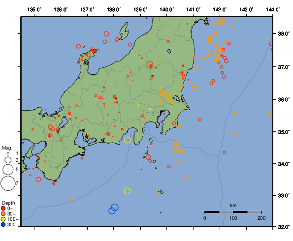 震央分布図