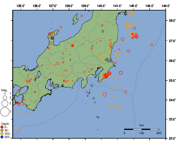 震央分布図