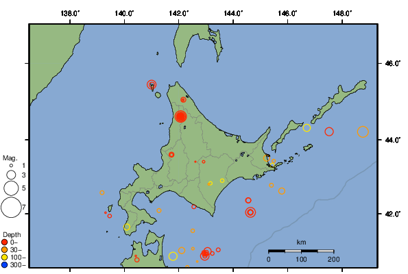 震央分布図