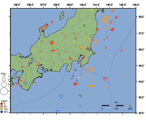 震央分布図