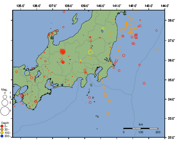 震央分布図