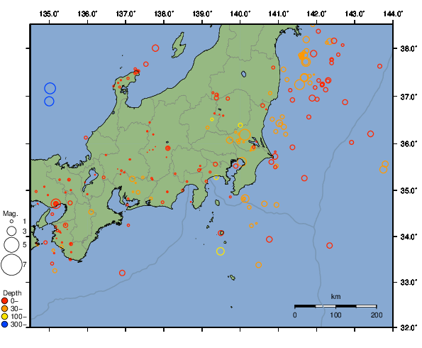 震央分布図