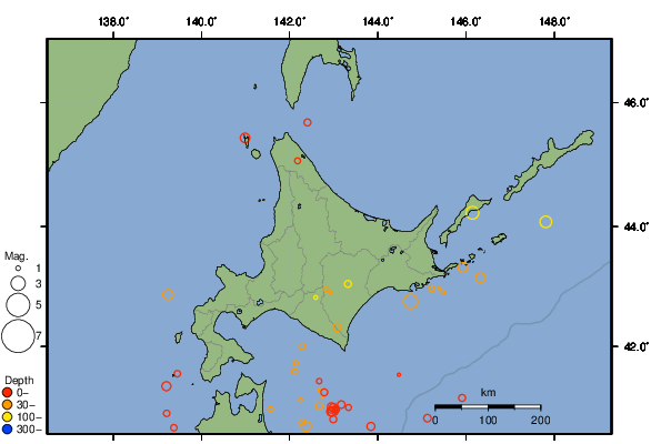 震央分布図